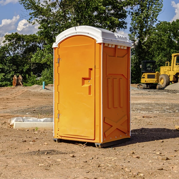 how often are the portable restrooms cleaned and serviced during a rental period in Polkville